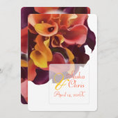 PixDezines rosa, gelb, lila, rostig orange calla Einladung (Vorne/Hinten)