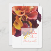 PixDezines rosa, gelb, lila, rostig orange calla Einladung (Vorderseite)