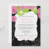 PixDezines rosa+grüne Signalleuchten/dunkler Hinte Einladung (Rückseite)