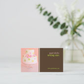 PixDezines Rosa Hochzeitskuchen Visitenkarte (Stehend Vorderseite)