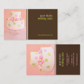 PixDezines Rosa Hochzeitskuchen Visitenkarte (Vorne/Hinten)