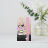 PixDezines Rosa Hochzeitstorte/Bäckerei/Gaumenfarb Visitenkarte (Stehend Vorderseite)