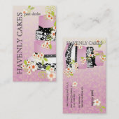 PixDezines Rosa Hochzeitstorte/Backwaren/Degustati Visitenkarte (Vorne/Hinten)