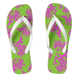 PixDezines rosa Korallen/DIY Farben Badesandalen