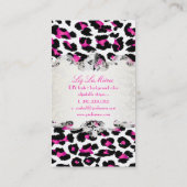 PixDezines rosa Leopardruck/klassische Etiketten Visitenkarte (Rückseite)