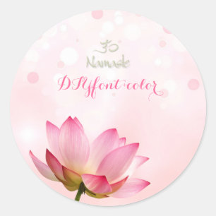 PixDezines rosa Lotus Runder Aufkleber