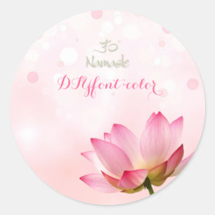 PixDezines rosa Lotus Runder Aufkleber