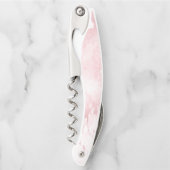 PixDezines rosa Marmor Kellnermesser (Vorderseite)