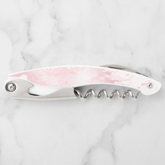 PixDezines rosa Marmor Kellnermesser (Vorderseite)
