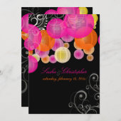 PixDezines rosa+orange Laternen Einladung (Vorne/Hinten)