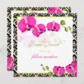PixDezines rosa Orchid+Olivia Damask/Brautbrunch Einladung (Vorne/Hinten)