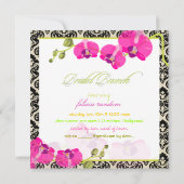 PixDezines rosa Orchid+Olivia Damask/Brautbrunch Einladung (Rückseite)