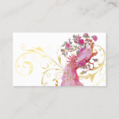 PixDezines rosa Pfau/Deuchfarbe Visitenkarte (Rückseite)