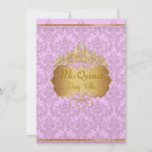 PixDezines rosa Rossi-Damast/dunkle Hintergrundfar Einladung (Vorderseite)