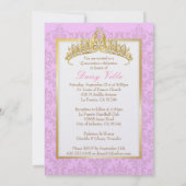 PixDezines rosa Rossi-Damast/dunkle Hintergrundfar Einladung (Rückseite)