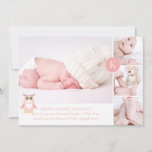 PixDezines Rosa Uhu/Gaue Akzent Farbe Ankündigung (Vorderseite)