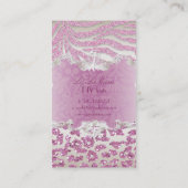 PixDezines rosa Zebra/Leopard/Champagner Visitenkarte (Rückseite)