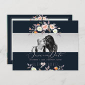 PixDezines Rose, Aquarellfarben, Save the Date Postkarte (Vorne/Hinten)