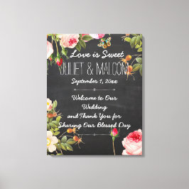 PixDezines Rose/DIY Chalkboard Hochzeitsempfang Leinwanddruck