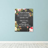 PixDezines Rose/DIY Chalkboard Hochzeitsempfang Leinwanddruck (Insitu (Holzboden))