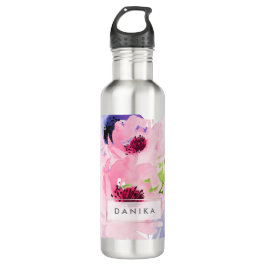 PixDezines Rose Floral/Wasserfarbe/Wasser Edelstahlflasche