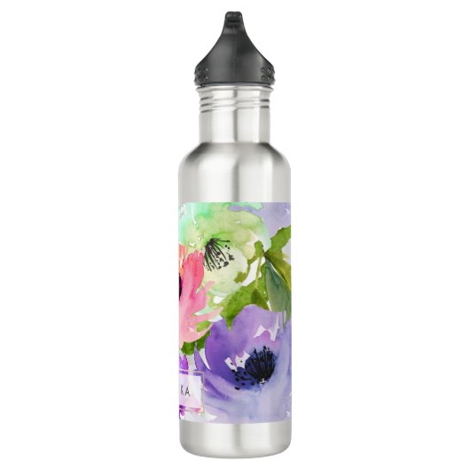 PixDezines Rose Floral/Wasserfarbe/Wasser Edelstahlflasche (Rechts)
