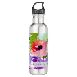 PixDezines Rose Floral/Wasserfarbe/Wasser Edelstahlflasche