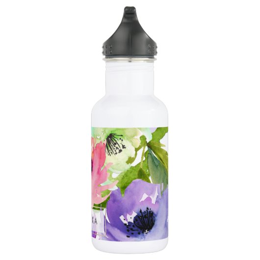 PixDezines Rose Floral/Wasserfarbe/Wasser Edelstahlflasche (Rechts)