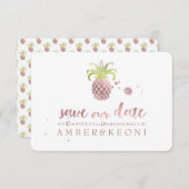PixDezines Rose Gold Ananas/rett unser Datum Save The Date (Vorne/Hinten)