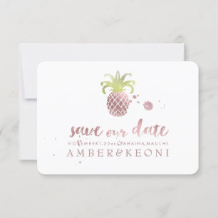 PixDezines Rose Gold Ananas/rett unser Datum Save The Date