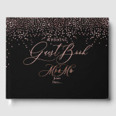 PixDezines ROSE GOLD CONFETTI+DIY HINTERGRUND Gästebuch (Vorderseite)