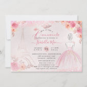 PixDezines Rose Gold Eiffelturm Quinceanera Einladung (Rückseite)