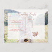 PixDezines Rose Gold Fall Foliage/Rett Ankündigungspostkarte (Rückseite)