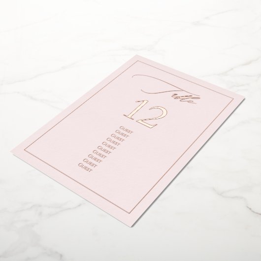 PixDezines Rose Gold Foil Luxe Calligraphy Table# Folieneinladung (Gedreht)