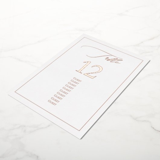 PixDezines Rose Gold Foil Luxe Calligraphy Table# Folieneinladung (Gedreht)