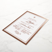 PixDezines Rose Gold Foil Taufe Folieneinladung (Gedreht)