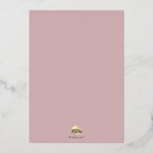 PixDezines Rose Gold Foil Taufe Folieneinladung (Rückseite)
