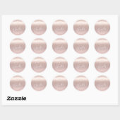 PixDezines ROSE GOLD GRADIENT LIEBE+DANKS Runder Aufkleber (Blatt)