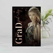 PixDezines Rose Gold Graduation Party Real Folieneinladung (Stehend vorne)