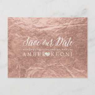 PixDezines Rose Gold/Imitate Folien/Rett Ankündigungspostkarte