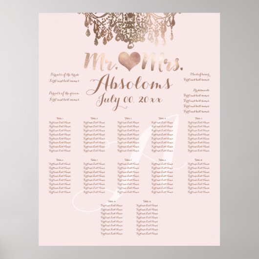 PixDezines Rose Gold Kronleuchter/Herz/DIY-Kronleu Poster (Vorne)