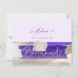 PixDezines Rose Gold+Lila werden Sie .. Bridesmaid Einladung