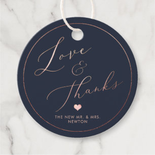 PixDezines Rose Gold Luxe Kalligrafie Danke Geschenkanhänger