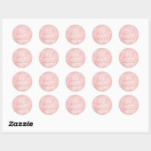PixDezines Rose Gold Snow Bokeh+Confetti Vielen Da Runder Aufkleber (Blatt)