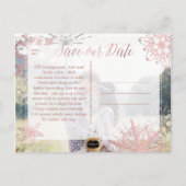 PixDezines ROSE GOLD SNOWFLAKES/MARBLE/RETT-DATUM Ankündigungspostkarte (Rückseite)