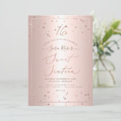 PixDezines Rose Gold Stars 16 . Geburtstag Einladung (Stehend Vorderseite)