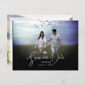 PixDezines Rose Goldenes Herz Rettete unser Datum Postkarte (Vorne/Hinten)