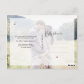 PixDezines Rose Goldenes Herz Rettete unser Datum Postkarte (Rückseite)