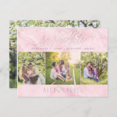 PixDezines Rose Quarz Rett Datum/Blush Confetti Postkarte (Vorne/Hinten)