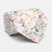 PixDezines Rose Wasserfarben Blush Creme Krawatte (Gerollt)